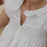 Mother Teresa Women's Nursing & Maternity Dress with Mermaid Tail Oyster Hand Smocking