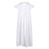 Women's Nightingale Night Dress Moonstone Short Flutter Sleeves with Mermaid Tail Seashell Hand Smocking