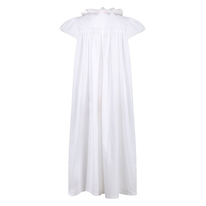 Women's Nightingale Night Dress Moonstone Short Flutter Sleeves with Mermaid Tail Seashell Hand Smocking