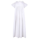 Women's Nightingale Dress Moonstone Short Flutter Sleeves with Mermaid Tail Forget Me Not Hand Smocking