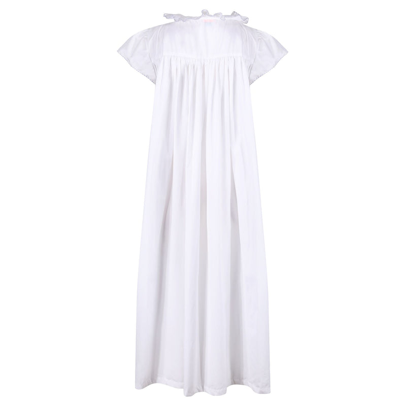 Women's Nightingale Dress Moonstone Short Flutter Sleeves with Mermaid Tail Forget Me Not Hand Smocking