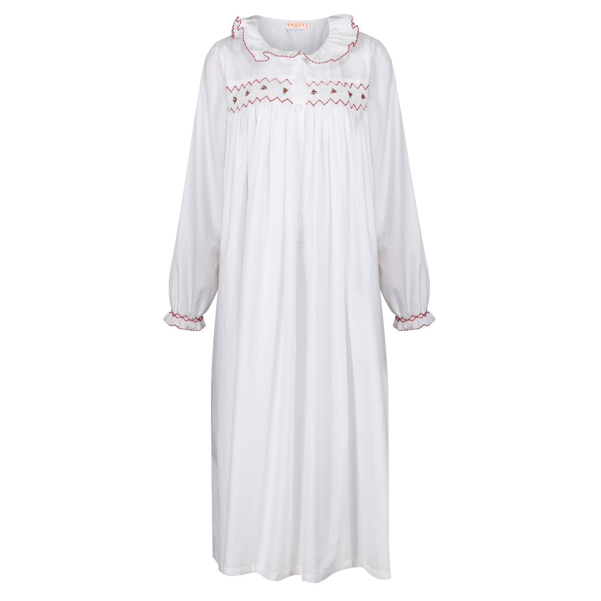 S/M Women's Nightingale Night Dress Moonstone with Holly Hand Smocking