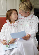 Women's Nightingale Night Dress Moonstone with Holly Hand Smocking